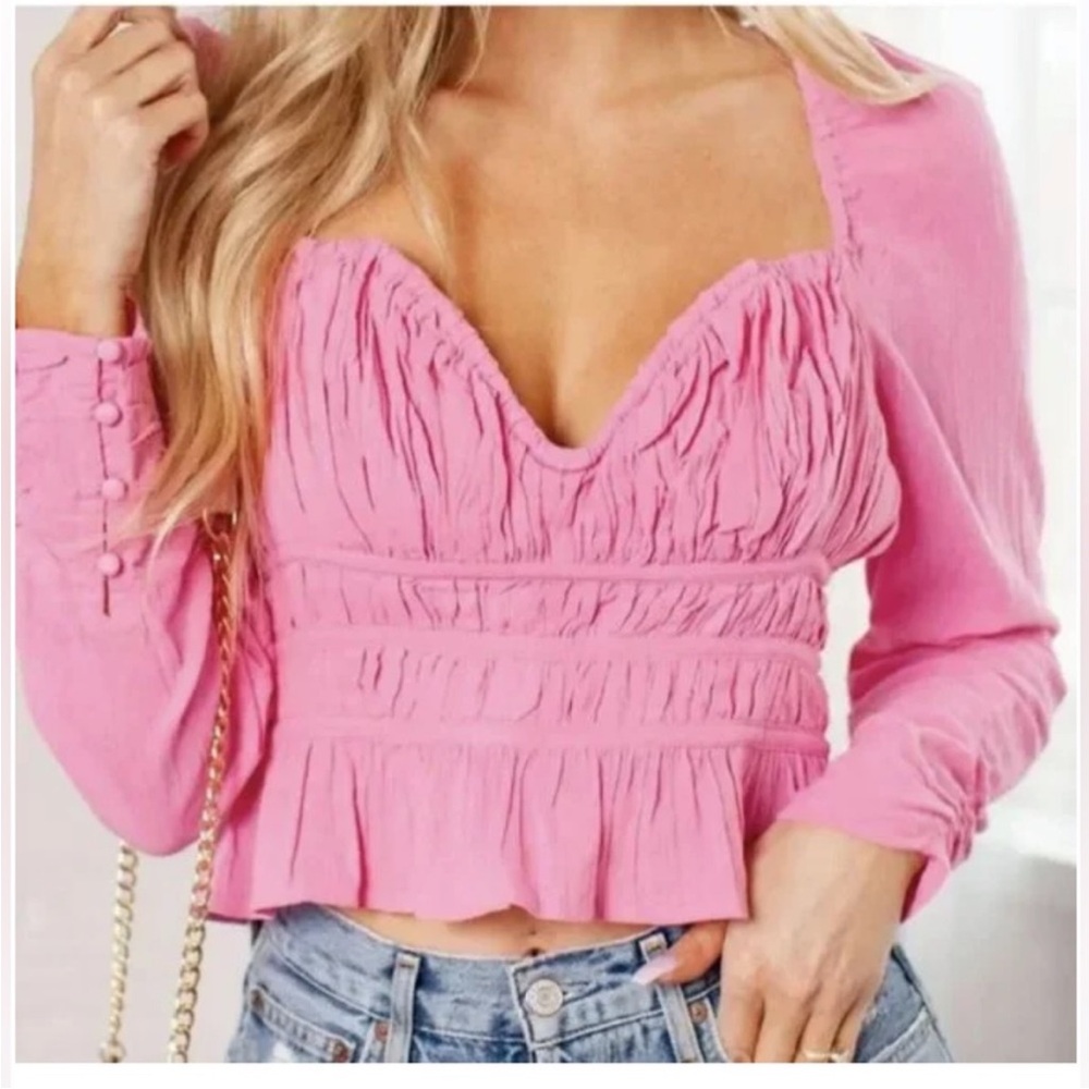Free People pink aurora top